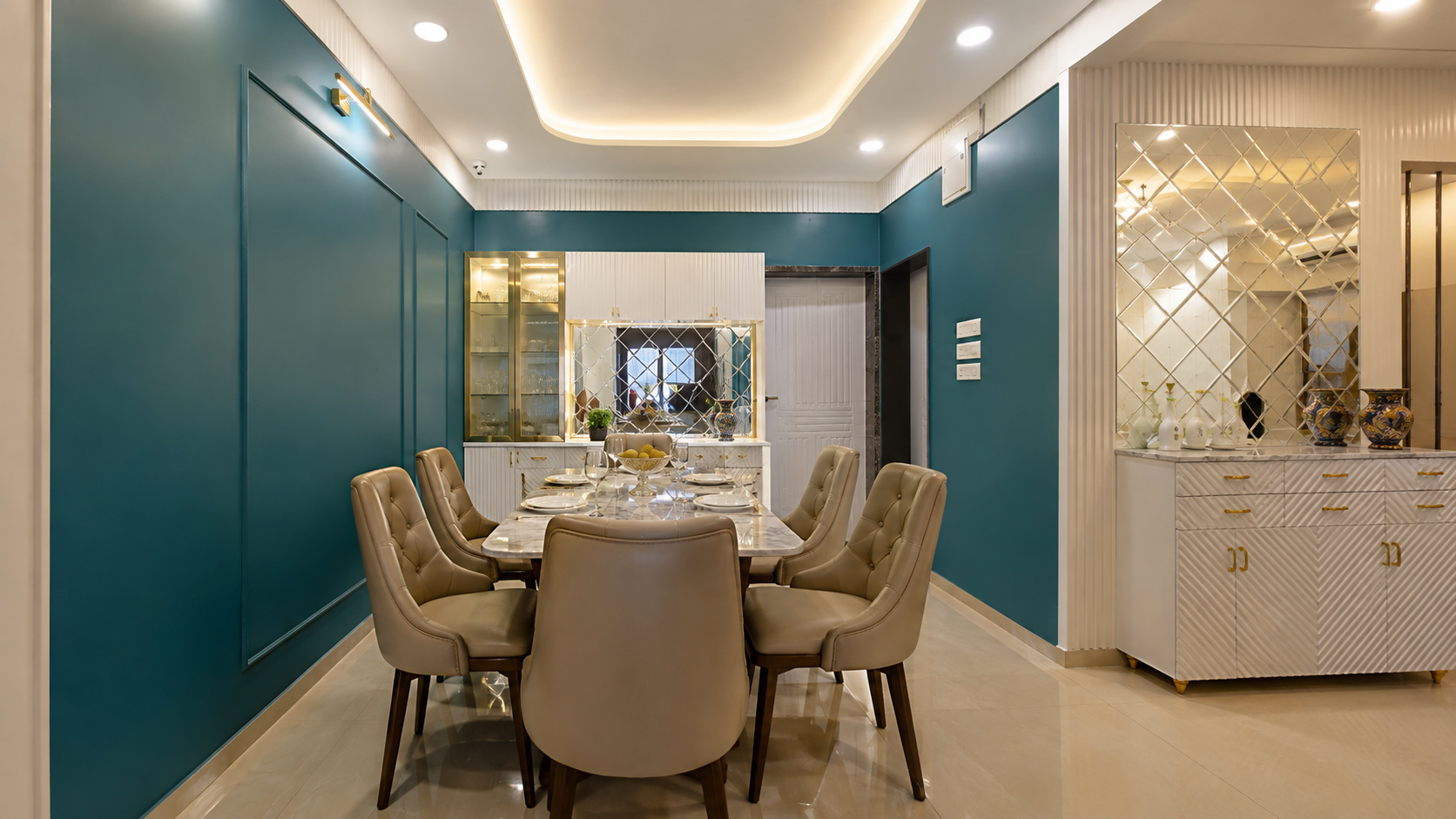 Dr. Juhi Luthra interior design — Showcase view by AMZ Interiors Pune